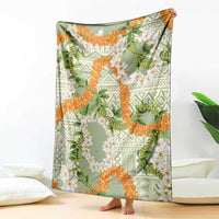 Aloha Festive Hawaii Blanket Mokihana - Maile Leis in Muted Summer - Polynesian Pride