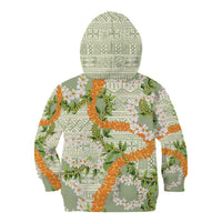 Aloha Festive Hawaii Kid Hoodie Mokihana - Maile Leis in Muted Summer - Polynesian Pride