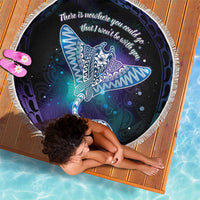 Polynesian Tala Manta Ray Beach Blanket Nowhere You Could Go That I Won't Be With You - Polynesian Pride