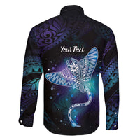 Polynesian Tala Manta Ray Family Matching Off The Shoulder Long Sleeve Dress and Hawaiian Shirt Nowhere You Could Go That I Won't Be With You - Polynesian Pride