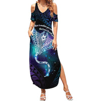 Polynesian Tala Manta Ray Family Matching Summer Maxi Dress and Hawaiian Shirt Nowhere You Could Go That I Won't Be With You - Polynesian Pride