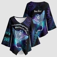 Polynesian Tala Manta Ray Kimono Sleeve Blouse Nowhere You Could Go That I Won't Be With You - Polynesian Pride