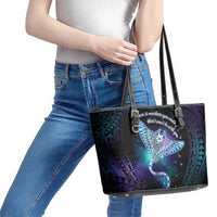 Polynesian Tala Manta Ray Leather Tote Bag Nowhere You Could Go That I Won't Be With You LT7 - Polynesian Pride