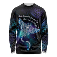 Polynesian Tala Manta Ray Long Sleeve Shirt Nowhere You Could Go That I Won't Be With You - Polynesian Pride