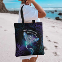 Polynesian Tala Manta Ray Tote Bag Nowhere You Could Go That I Won't Be With You LT7 - Polynesian Pride