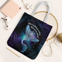 Polynesian Tala Manta Ray Tote Bag Nowhere You Could Go That I Won't Be With You LT7 White Strap One Size Purple Teal - Polynesian Pride