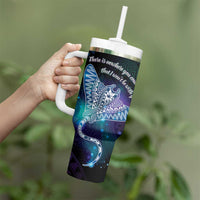 Polynesian Tala Manta Ray Tumbler With Handle Nowhere You Could Go That I Won't Be With You - Polynesian Pride