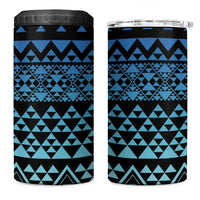 Maori Niho Taniwha Te Wheiao 4 in 1 Can Cooler Tumbler Moana Blue - Polynesian Pride