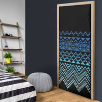 Maori Niho Taniwha Te Wheiao Door Cover Moana Blue - Polynesian Pride