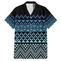 Maori Niho Taniwha Te Wheiao Family Matching Long Sleeve Bodycon Dress and Hawaiian Shirt Moana Blue - Polynesian Pride