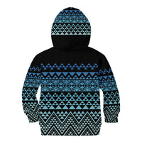 Maori Niho Taniwha Te Wheiao Kid Hoodie Moana Blue - Polynesian Pride