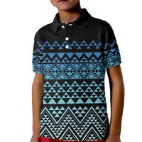 Maori Niho Taniwha Te Wheiao Kid Polo Shirt Moana Blue LT7 Kid Blue - Polynesian Pride