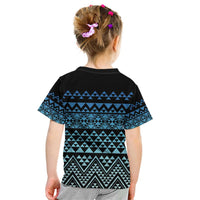 Maori Niho Taniwha Te Wheiao Kid T Shirt Moana Blue LT7 - Polynesian Pride