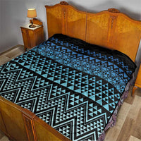 Maori Niho Taniwha Te Wheiao Quilt Moana Blue - Polynesian Pride