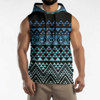 Maori Niho Taniwha Te Wheiao Sleeveless Hoodie Moana Blue - Polynesian Pride