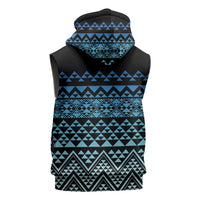 Maori Niho Taniwha Te Wheiao Sleeveless Zip Hoodie Moana Blue LT7 - Polynesian Pride