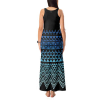Maori Niho Taniwha Te Wheiao Tank Maxi Dress Moana Blue LT7 - Polynesian Pride