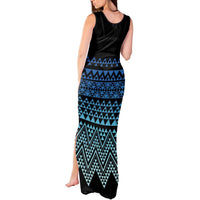 Maori Niho Taniwha Te Wheiao Tank Maxi Dress Moana Blue LT7 - Polynesian Pride