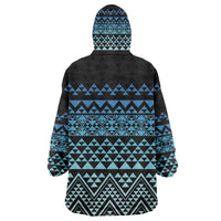 Maori Niho Taniwha Te Wheiao Wearable Blanket Hoodie Moana Blue LT7 - Polynesian Pride