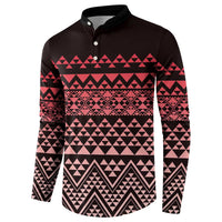 Maori Niho Taniwha Te Wheiao Button Sweatshirt Terracotta - Polynesian Pride