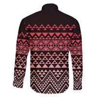 Maori Niho Taniwha Te Wheiao Family Matching Off The Shoulder Long Sleeve Dress and Hawaiian Shirt Terracotta - Polynesian Pride