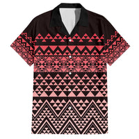 Maori Niho Taniwha Te Wheiao Family Matching Off Shoulder Short Dress and Hawaiian Shirt Terracotta - Polynesian Pride