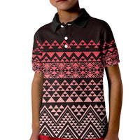 Maori Niho Taniwha Te Wheiao Kid Polo Shirt Terracotta LT7 Kid Terracotta - Polynesian Pride