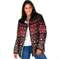 Maori Niho Taniwha Te Wheiao Padded Jacket Terracotta - Polynesian Pride