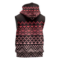 Maori Niho Taniwha Te Wheiao Sleeveless Zip Hoodie Terracotta LT7 - Polynesian Pride