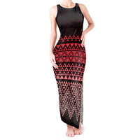 Maori Niho Taniwha Te Wheiao Tank Maxi Dress Terracotta LT7 Women Terracotta - Polynesian Pride