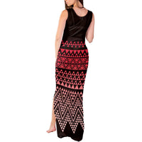 Maori Niho Taniwha Te Wheiao Tank Maxi Dress Terracotta LT7 - Polynesian Pride