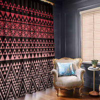 Maori Niho Taniwha Te Wheiao Window Curtain Terracotta - Polynesian Pride