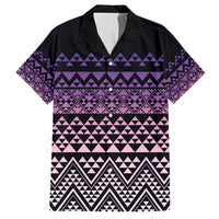 Maori Niho Taniwha Te Wheiao Family Matching Off Shoulder Short Dress and Hawaiian Shirt Waiporoporo - Polynesian Pride