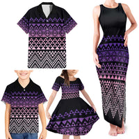 Maori Niho Taniwha Te Wheiao Family Matching Tank Maxi Dress and Hawaiian Shirt Waiporoporo - Polynesian Pride