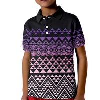 Maori Niho Taniwha Te Wheiao Kid Polo Shirt Waiporoporo LT7 Kid Purple - Polynesian Pride