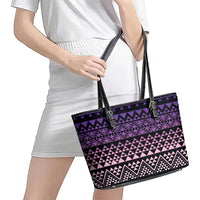 Maori Niho Taniwha Te Wheiao Leather Tote Bag Waiporoporo LT7 - Polynesian Pride