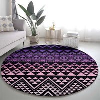 Maori Niho Taniwha Te Wheiao Round Carpet Waiporoporo LT7 - Polynesian Pride