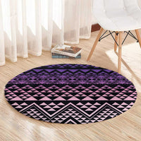 Maori Niho Taniwha Te Wheiao Round Carpet Waiporoporo LT7 - Polynesian Pride