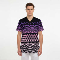 Maori Niho Taniwha Te Wheiao Scrub Top Waiporoporo - Polynesian Pride