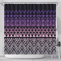 Maori Niho Taniwha Te Wheiao Shower Curtain Waiporoporo LT7 - Polynesian Pride