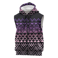 Maori Niho Taniwha Te Wheiao Sleeveless Zip Hoodie Waiporoporo LT7 Purple - Polynesian Pride