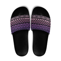 Maori Niho Taniwha Te Wheiao Slide Sandals Waiporoporo - Polynesian Pride