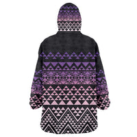Maori Niho Taniwha Te Wheiao Wearable Blanket Hoodie Waiporoporo - Polynesian Pride