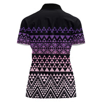 Maori Niho Taniwha Te Wheiao Women Polo Shirt Waiporoporo - Polynesian Pride
