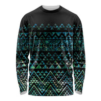 Maori Niho Taniwha Te Wheiao Long Sleeve Shirt Paua Shell - Polynesian Pride