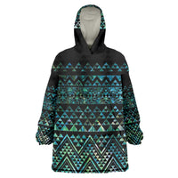 Maori Niho Taniwha Te Wheiao Wearable Blanket Hoodie Paua Shell LT7 One Size Colorful - Polynesian Pride