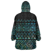 Maori Niho Taniwha Te Wheiao Wearable Blanket Hoodie Paua Shell LT7 - Polynesian Pride