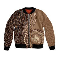 Papua New Guinea Oro Tapa Motif Bomber Jacket Classic LT7 Unisex Brown - Polynesian Pride