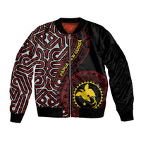 Papua New Guinea Oro Tapa Motif Bomber Jacket Special LT7 Unisex Black - Polynesian Pride