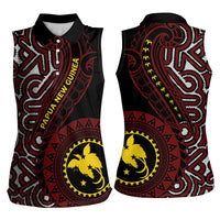 Papua New Guinea Oro Tapa Motif Women Sleeveless Polo Shirt Special